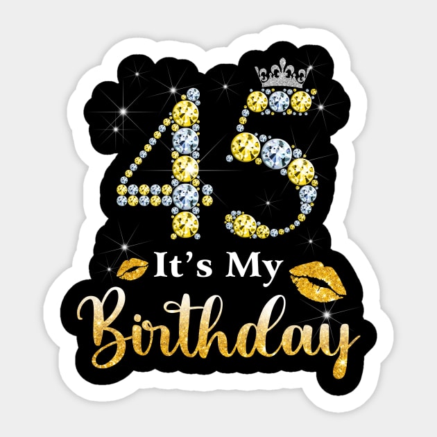 It's My 45th Birthday Sticker by Bunzaji